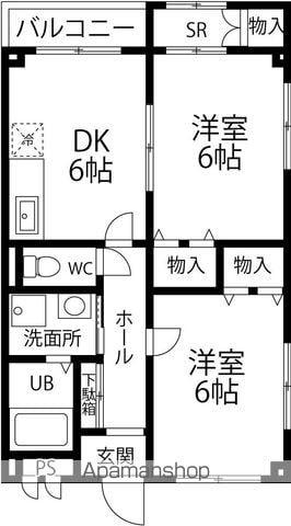 アーバンコートⅠ(2DK/2階)の間取り写真