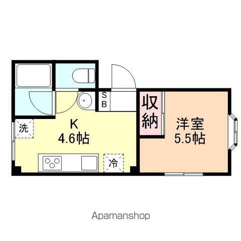 コーポ中川(1DK/1階)の間取り写真