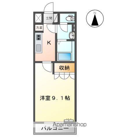 ファーストヒルズ(1K/1階)の間取り写真