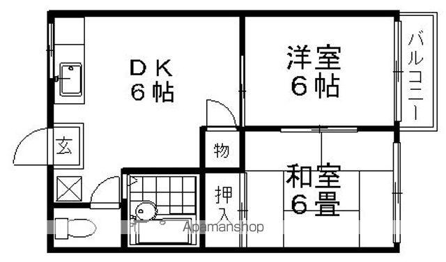 ブロスコーポ(2DK/1階)の間取り写真