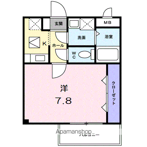 メゾン・プラティーク(1K/1階)の間取り写真