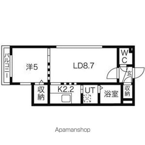 プラシードブルグN14(1LDK/2階)の間取り写真