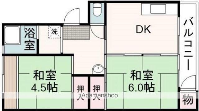 松富団地11号棟(2DK/1階)の間取り写真