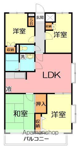 エスポワール1(2SLDK/1階)の間取り写真