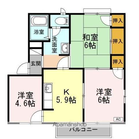 アーバンアヴェニュー Ⅰ棟(3K/2階)の間取り写真