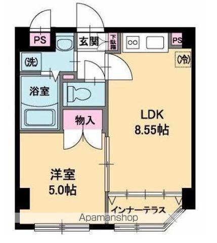 ビラージュ花屋町(1LDK/2階)の間取り写真