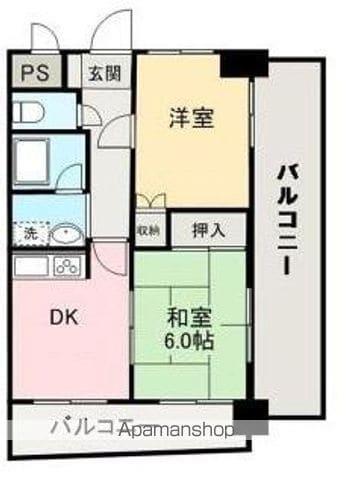 ダイアパレスポートアベニュー高松100(2DK/8階)の間取り写真