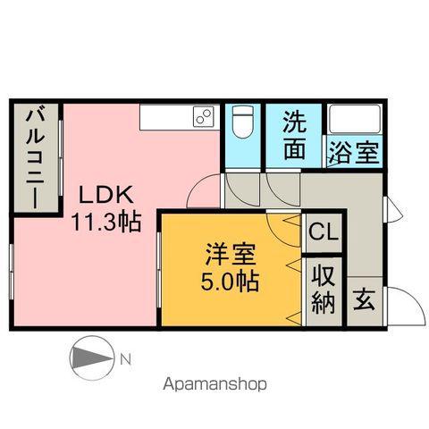 ハートフルマンション(1LDK/2階)の間取り写真