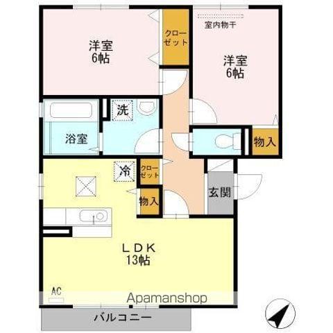 ソレイユコート(2LDK/1階)の間取り写真