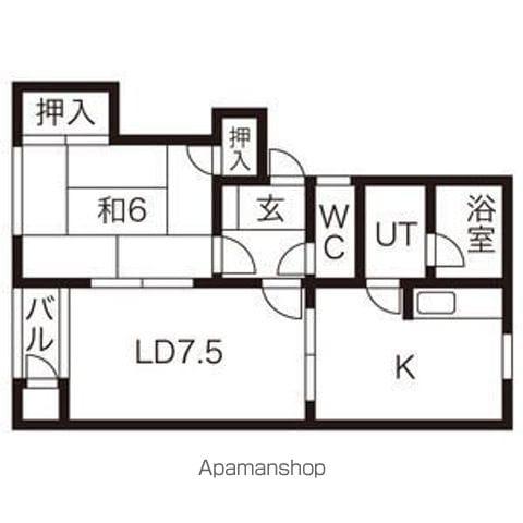 ユリハイツ(2DK/1階)の間取り写真