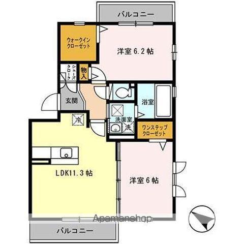 コージィ・ボナール(2LDK/3階)の間取り写真