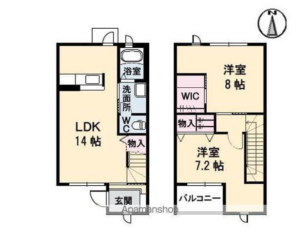 シャーメゾンあざみ野(2LDK/2階)の間取り写真