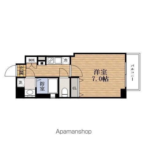 ジアコスモNAMBAMINAMI(1K/6階)の間取り写真