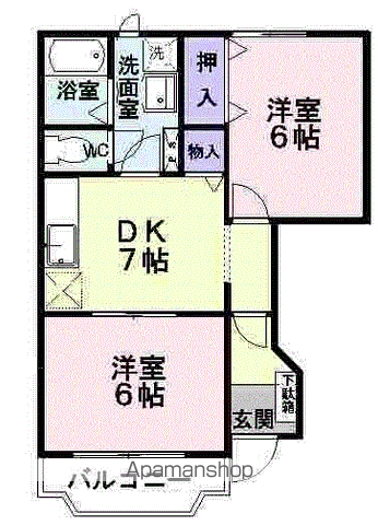 フルーツバスケット(2DK/1階)の間取り写真