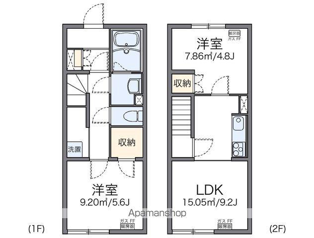 レオネクストハピネス3号館(2LDK/1階)の間取り写真