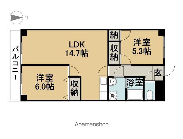 BELLTREES古川(2LDK/4階)の間取り写真