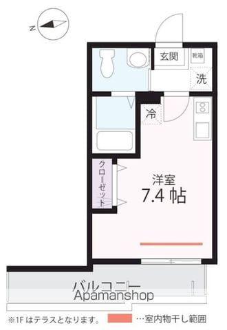 ハーミットクラブハウスパコローノ(1K/2階)の間取り写真