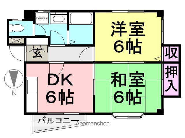ロジュマン立花(2DK/3階)の間取り写真