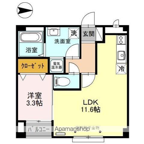 JEWEL(1LDK/3階)の間取り写真