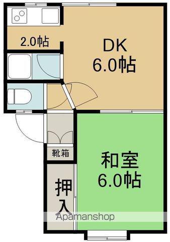フェリカ(1DK/2階)の間取り写真