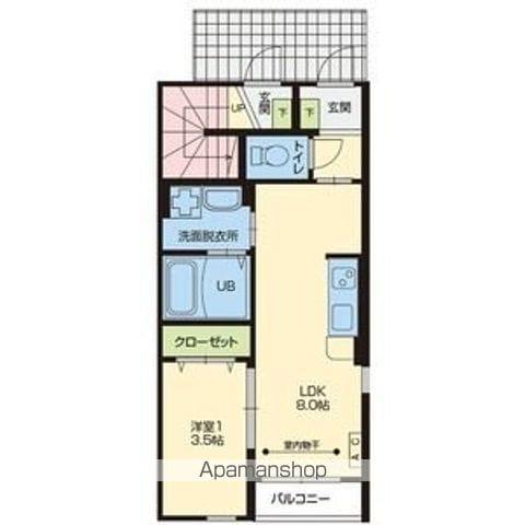 MONOLIE(1LDK/1階)の間取り写真