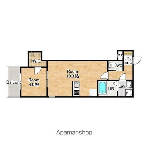 ジーメゾン名古屋楠味鋺アノリス(1LDK/3階)の間取り写真