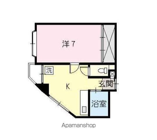 広島電鉄皆実線 比治山橋駅 徒歩14分 4階建 築39年(1K/3階)の間取り写真