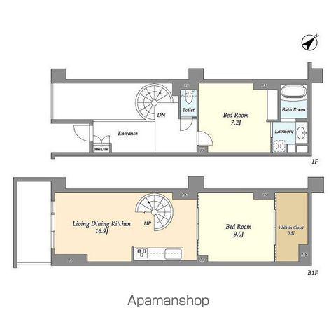 HF目黒行人坂レジデンス(2LDK/1階)の間取り写真