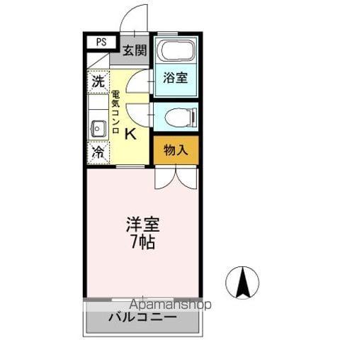 ELRVER(1K/2階)の間取り写真