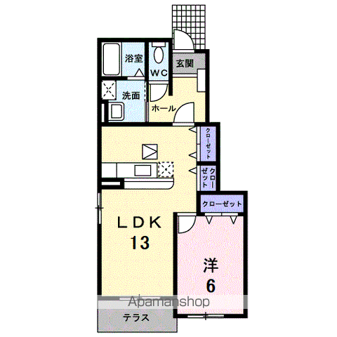 チェリッシュ(1LDK/1階)の間取り写真