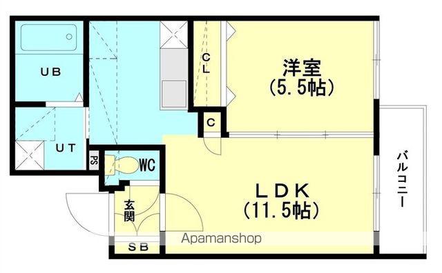 ルヌアージュ新道東(1LDK/2階)の間取り写真