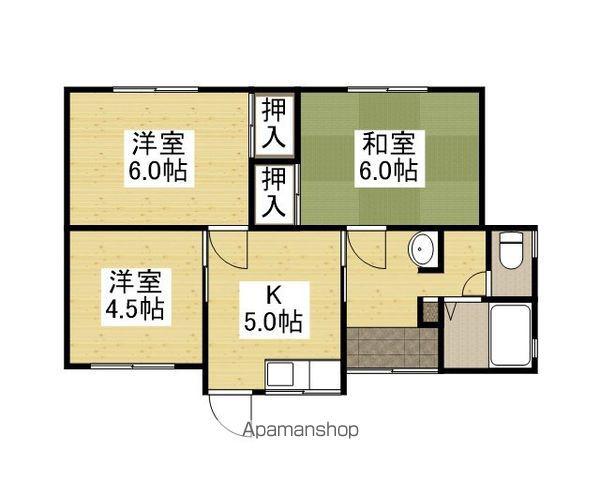 山陽本線 東福山駅 徒歩28分 1階建 築57年(3K)の間取り写真