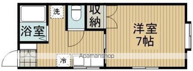 フロール大形(1K/2階)の間取り写真