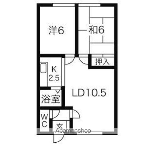 レジデンス曳地(2LDK/1階)の間取り写真