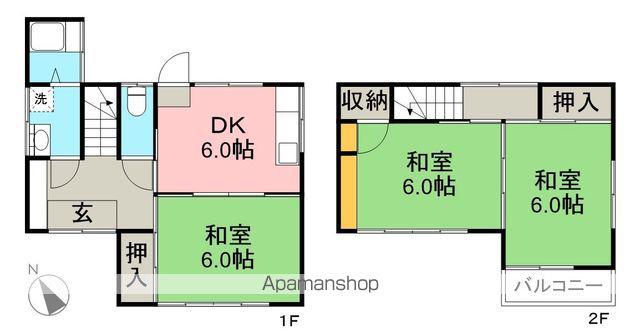 高知県高知市 2階建 築47年(3DK)の間取り写真