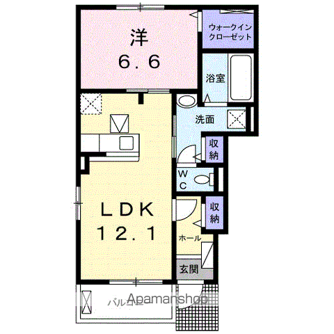 エレガンス ケリー Ⅰ(1LDK/1階)の間取り写真