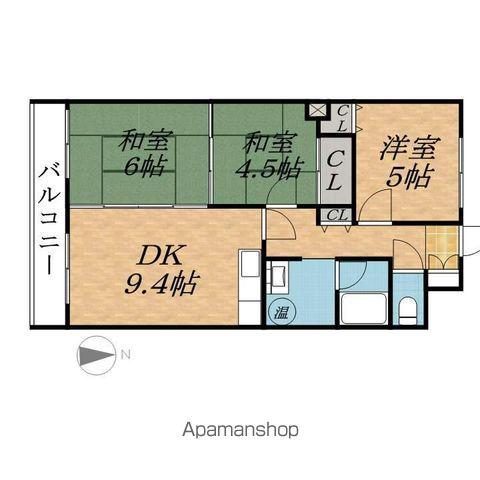 まるせん第三ハイム(3DK/3階)の間取り写真