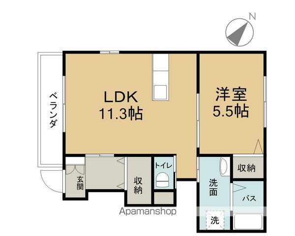 ディアコート(1LDK/1階)の間取り写真