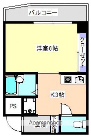K.K BLD(1K/3階)の間取り写真