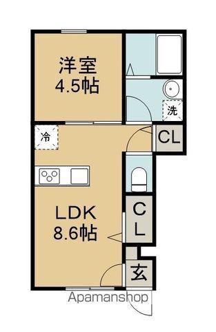 ベルグレイヴィア新居浜駅前Ⅱ(1LDK/1階)の間取り写真