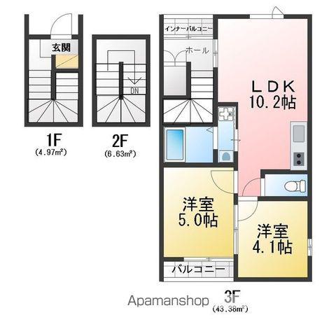 AVANTIA SAGE(2LDK/3階)の間取り写真