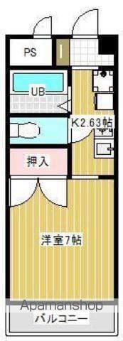サンセール宇多津(1K/4階)の間取り写真