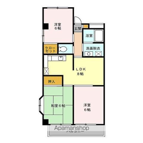 メゾンリヴィエール(3DK/6階)の間取り写真