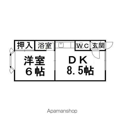 ボナールハイツⅠ(1DK/2階)の間取り写真