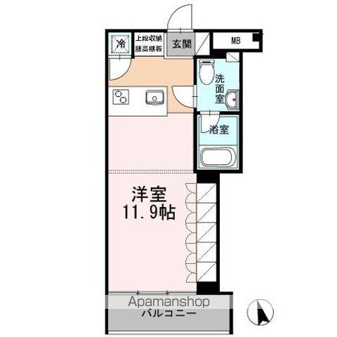 カスタリア目黒長者丸(ワンルーム/2階)の間取り写真