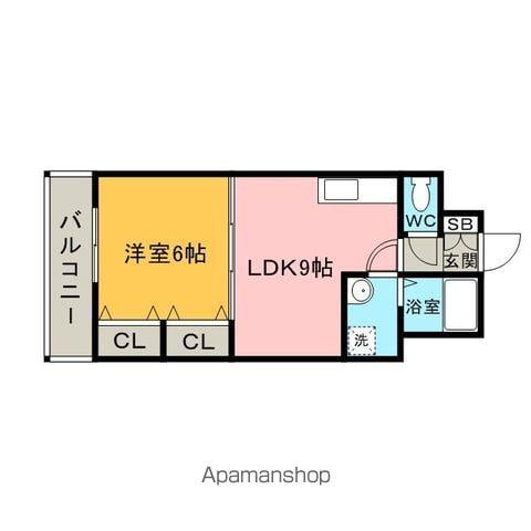 ロイヤル神屋71(1LDK/6階)の間取り写真