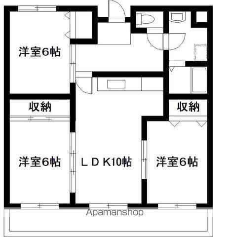 東大宮マンション(3LDK/2階)の間取り写真