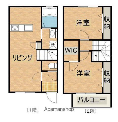 アテレーゼ下北方B棟(2LDK/1階)の間取り写真