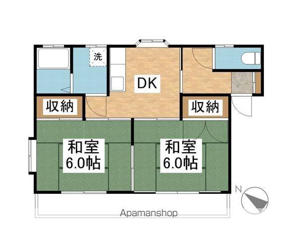 高橋ハイツB(2DK/2階)の間取り写真