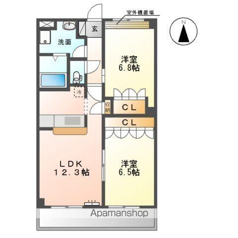 ミルトハウゼ(2LDK/1階)の間取り写真